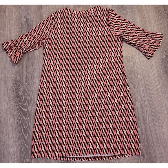 Aryeh Womens Tunic Dress V Neck Pink Geometric Print Multicolor‎ Size Large - Picture 11 of 14